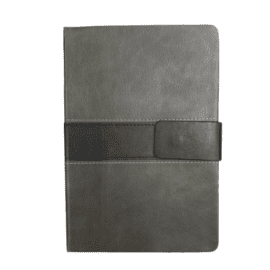 Grey diary with black strap